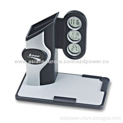 Pen Holder Novelty Clock with Memo, Calendar, Temperature Display